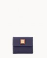 Dooney Pebble Grain Small Flap Credit Card Wallet Midnight Blue ID-PDknlEyb