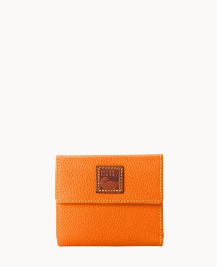 Dooney Pebble Grain Small Flap Credit Card Wallet Clementine ID-7UqBnZp3 - Click Image to Close