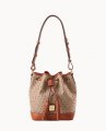 Dooney Ostrich Small Drawstring Light Taupe ID-7D5GOHPX