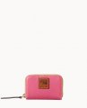 Dooney Pebble Grain Zip Around Credit Card Case Hot Pink ID-J5OE7PDv