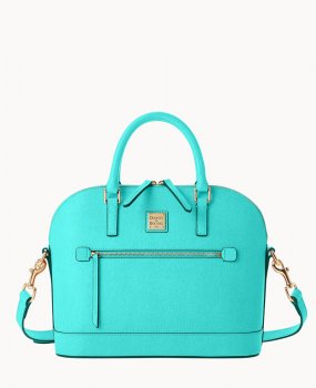 Dooney Saffiano Domed Zip Satchel Mint ID-WzFl9RaN