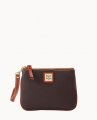 Dooney Pebble Grain Stadium Wristlet Brown Tmoro ID-IQu6D9vr