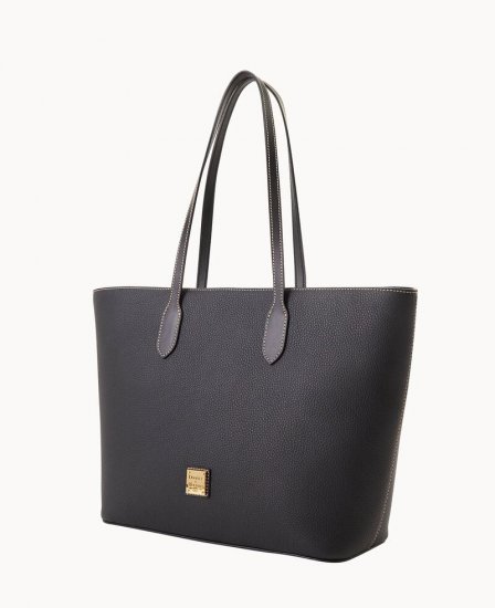 Dooney Pebble Grain Large Tote Black Black ID-6Ffd5r0c - Click Image to Close