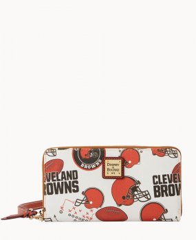 Dooney NFL Browns Large Zip Around Wristlet BROWNS ID-cvWIsf1v