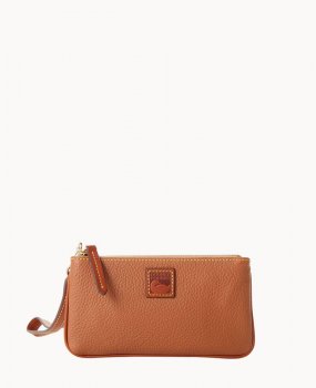 Dooney Pebble Grain Medium Wristlet Caramel ID-UmIRcfIn