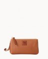 Dooney Pebble Grain Medium Wristlet Caramel ID-UmIRcfIn