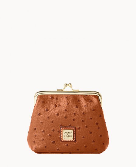 Dooney Ostrich Large Frame Purse Caramel ID-DTlNGDF7 - Click Image to Close