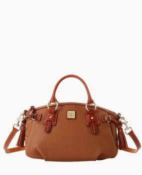 Dooney Pebble Grain Medium Mail Satchel Caramel ID-zmHbfydt