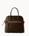 Dooney Florentine Domed Satchel Brown Tmoro ID-hMkBrBlE