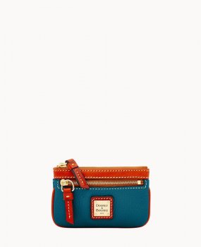 Dooney Pebble Grain Coin Case Teal ID-CgJuYJL9