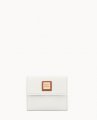 Dooney Pebble Grain Small Flap Credit Card Wallet White ID-1LjthroQ