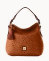 Dooney Ostrich Twist Strap Hobo Caramel ID-zdRhPF5y