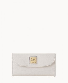 Dooney Saffiano Continental Clutch Ecru ID-FupHzEBH