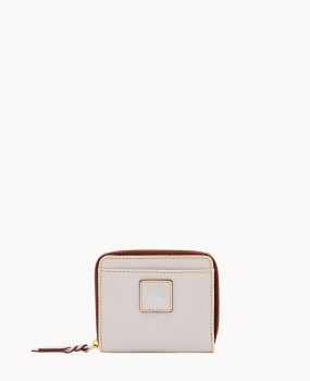 Dooney Florentine Small Zip Around Wallet Ecru ID-zQNwIma9