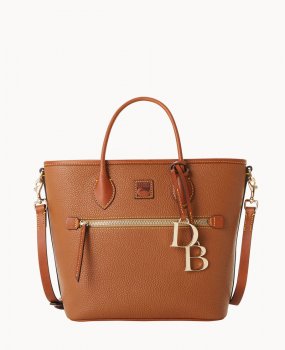 Dooney Pebble Grain Handle Tote Caramel ID-x1lA3E88