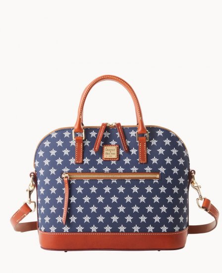 Dooney MLB Astros Domed Zip Satchel ASTROS ID-HQsnNvG8 - Click Image to Close