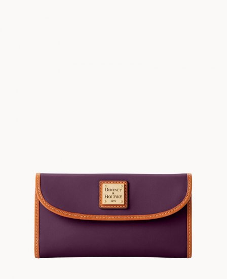 Dooney Wexford Leather Continental Clutch Plum Wine ID-ySiwigB6 - Click Image to Close