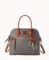 Dooney Pebble Grain Domed Satchel Slate ID-Kpzpwcvj