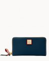 Dooney Pebble Grain Large Zip Around Wristlet Midnight Blue ID-Sij3whWd