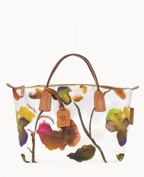 Dooney Roberta Pieri Flower Classic Small Robertina Tote White ID-NLP0WR7P