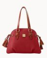 Dooney Pebble Grain Domed Satchel Red ID-wfg7KJhi