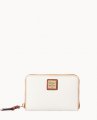 Dooney Pebble Grain Medium Zip Around Wallet White ID-MmSCCjlH