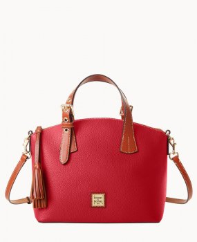 Dooney Pebble Grain Trina Satchel Red ID-ElGeAKoq