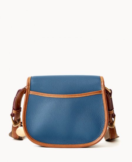 Dooney All Weather Leather 3.0 Saddle Crossbody 20 Denim ID-QjSJ3KMc - Click Image to Close
