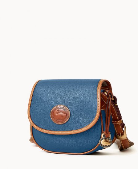 Dooney All Weather Leather 3.0 Saddle Crossbody 20 Denim ID-QjSJ3KMc - Click Image to Close