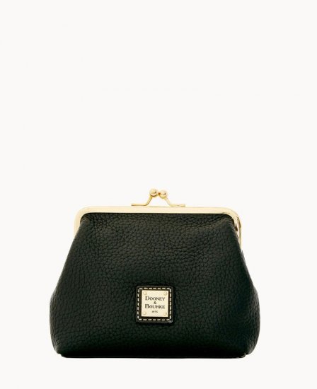 Dooney Pebble Grain Large Framed Purse Black Black ID-WOBEGNkL - Click Image to Close