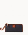 Dooney Pebble Grain Zip Clutch Wristlet Black ID-smxqLes4