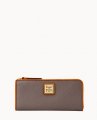 Dooney Pebble Grain Zip Clutch Taupe ID-t8fNObTn