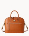 Dooney Saffiano Domed Zip Satchel Natural ID-0fgTDEms