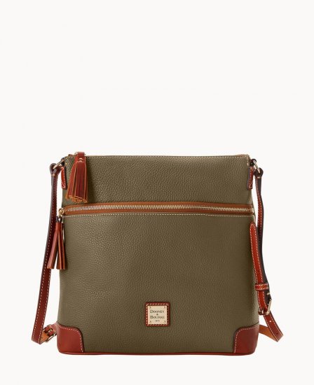 Dooney Pebble Grain Large Tassel Crossbody Olive ID-SFNPiOOp - Click Image to Close