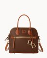 Dooney Pebble Grain Domed Satchel Bark ID-Q83cOqPc