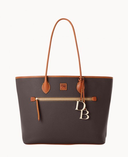 Dooney Pebble Grain Large Tote Brown Tmoro ID-9fhaz6ea - Click Image to Close