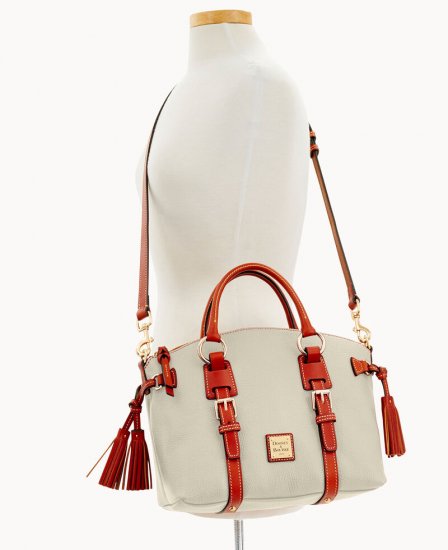 Dooney Pebble Grain Bristol Satchel Bone ID-FmqA8ZVJ - Click Image to Close