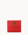 Dooney Pebble Grain Small Flap Credit Card Wallet Red ID-xIYaK7PS