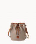 Dooney Pebble Grain Small Drawstring Taupe ID-i99HYmHG