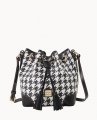 Dooney Houndstooth Crossbody Drawstring Black ID-YVJn95Z2