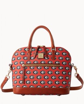 Dooney Collegiate Georgia Domed Zip Satchel U OF GEORGIA ID-hsVUgsp0