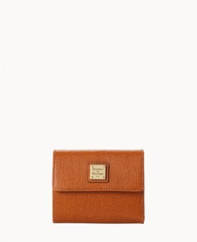 Dooney Saffiano Small Flap Credit Card Wallet Natural ID-VQ9qauMN