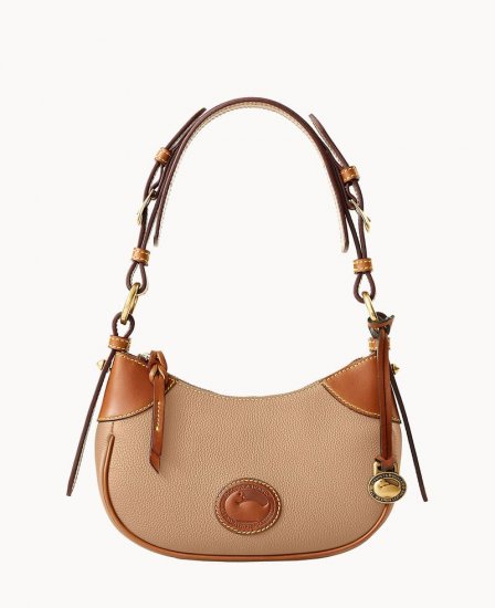 Dooney All Weather Leather 3.0 Demi Shoulder 22 Taupe ID-DzDZcNss - Click Image to Close