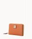 Dooney Pebble Grain Medium Zip Around Wallet Caramel ID-dPOsqZF9