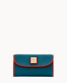 Dooney Pebble Grain Continental Clutch Teal ID-9x42TIws