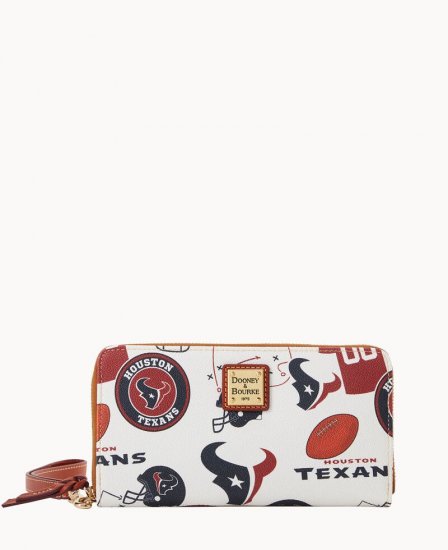 Dooney NFL Texans Large Zip Around Wristlet TEXANS ID-mtKFnef0 - Click Image to Close