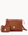 Dooney Pebble Grain Zip Crossbody With Small Coin Case Caramel ID-YCyh21WU