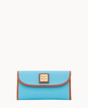 Dooney Pebble Grain Continental Clutch Sky Blue ID-w9vXsQMB