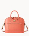 Dooney Saffiano Domed Zip Satchel Coral ID-iBQgZkW3