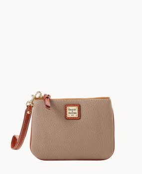 Dooney Pebble Grain Stadium Wristlet Taupe ID-olD0nETy